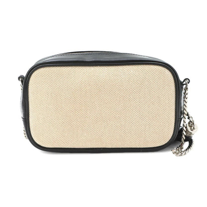 Saint Laurent Lou Camera Bag Chain Canvas Leather Beige — view 2