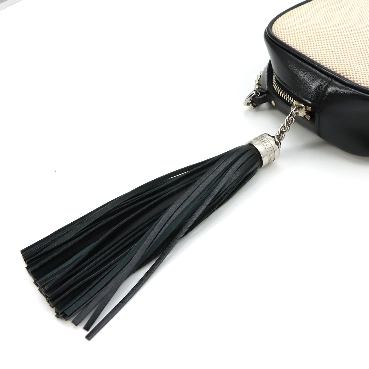 Saint Laurent Lou Camera Bag Chain Canvas Leather Beige — view 8