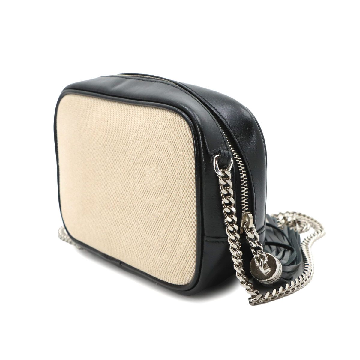 Saint Laurent Lou Camera Bag Chain Canvas Leather Beige — view 3