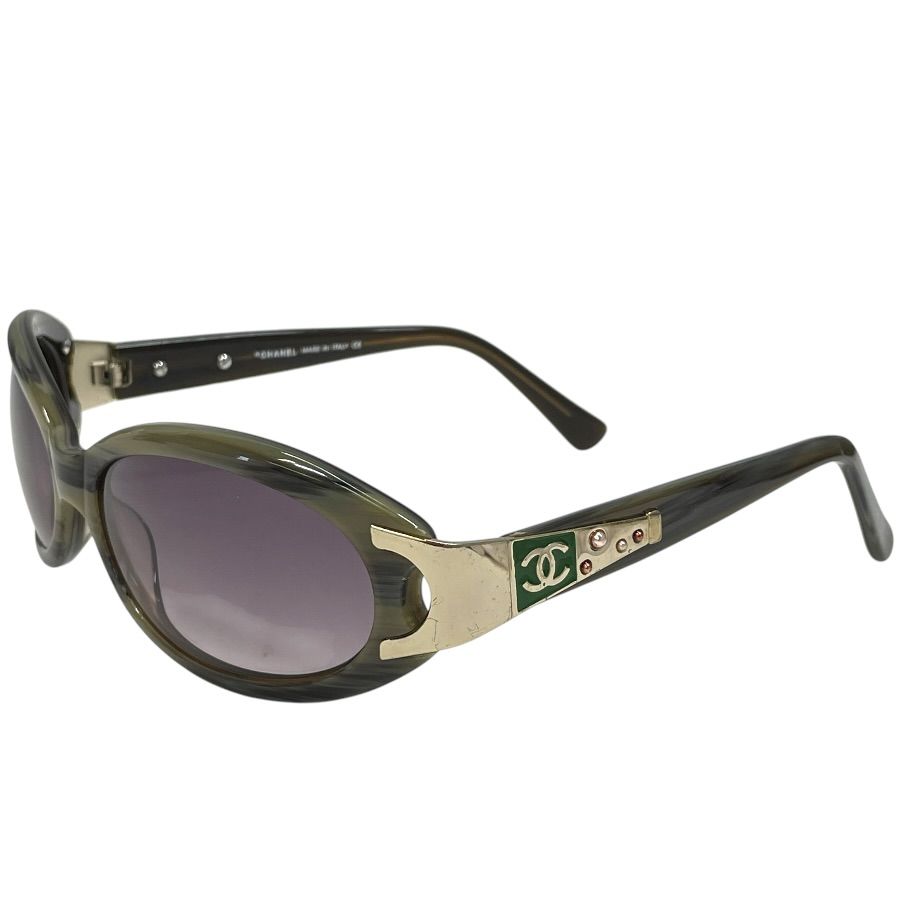 Chanel Sunglasses CC Logo Acetate Green Eyewear