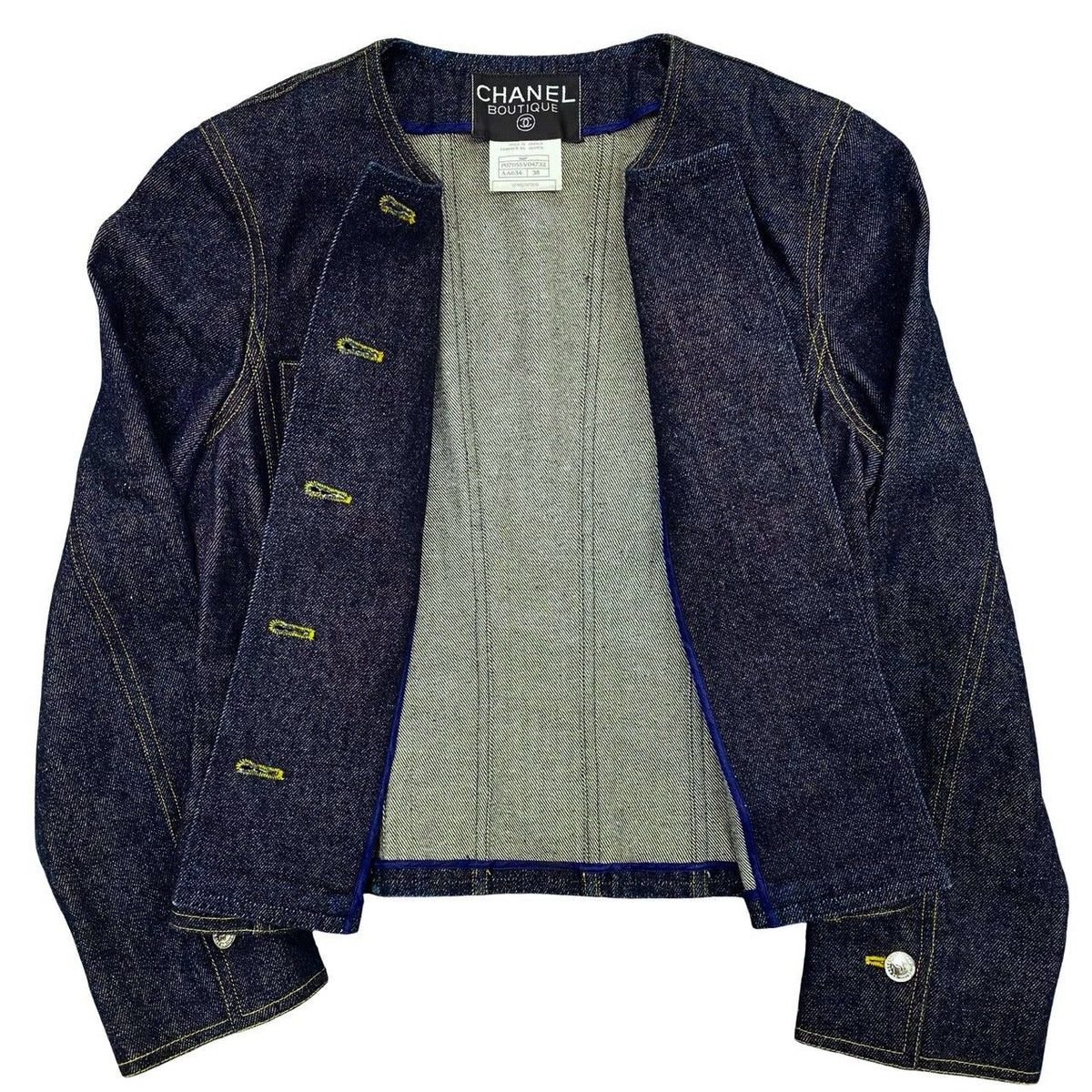 Chanel 96P Vintage Cotton Denim Jacket 38 Blue — view 2