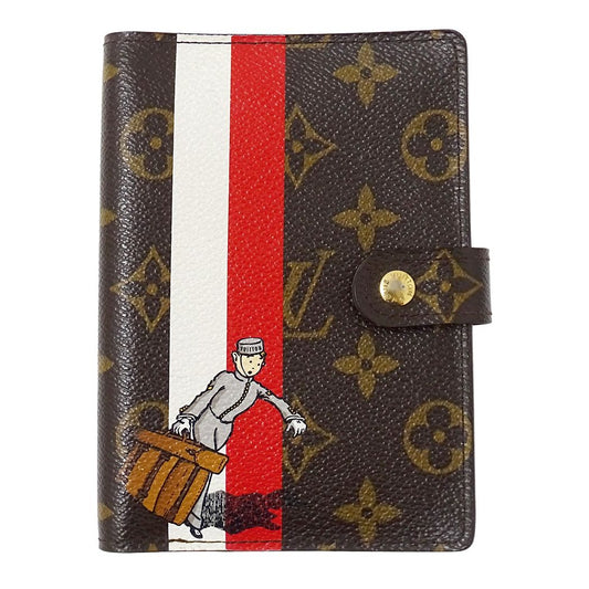 Louis Vuitton Notebook Cover Monogram Groom Agenda PM Rouge Brown Red Stationery