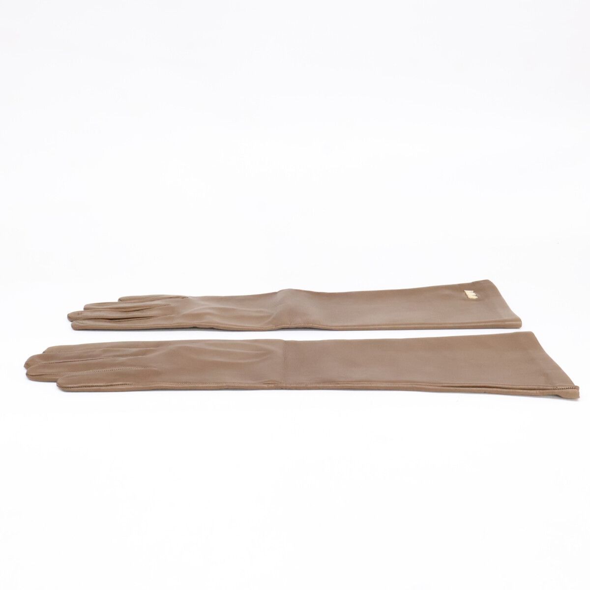 Max Mara MM Logo Leather Long Gloves — view 4