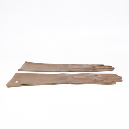 Max Mara MM Logo Leather Long Gloves — view 2