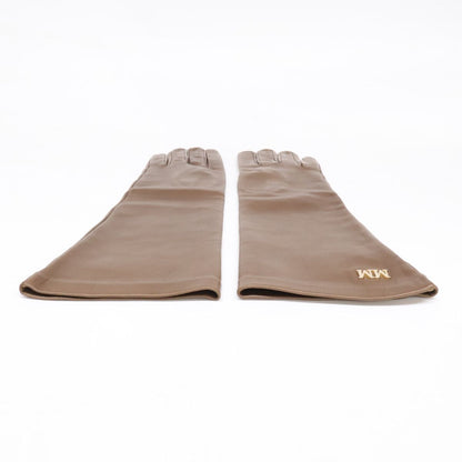 Max Mara MM Logo Leather Long Gloves — view 3