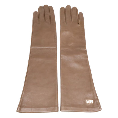 Max Mara MM Logo Leather Long Gloves
