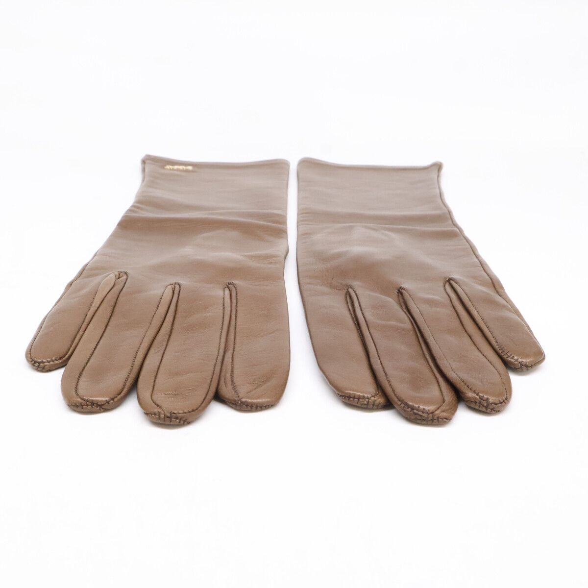 Max Mara MM Logo Leather Long Gloves — view 5