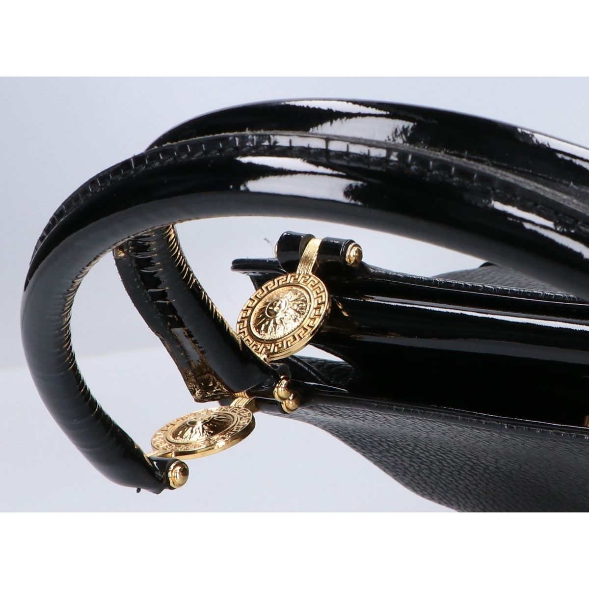 Versace Gianni Sunburst Leather Patent Handbag — view 8
