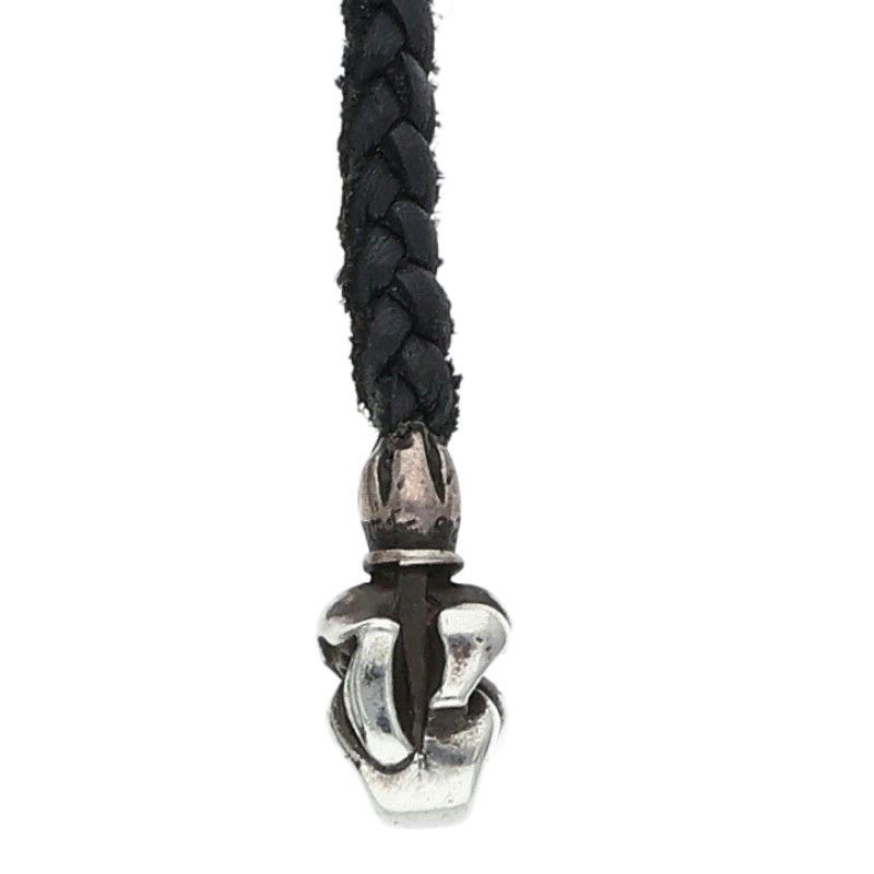Chrome Hearts Leather Braid Lip and Tan Silver Necklace — view 3