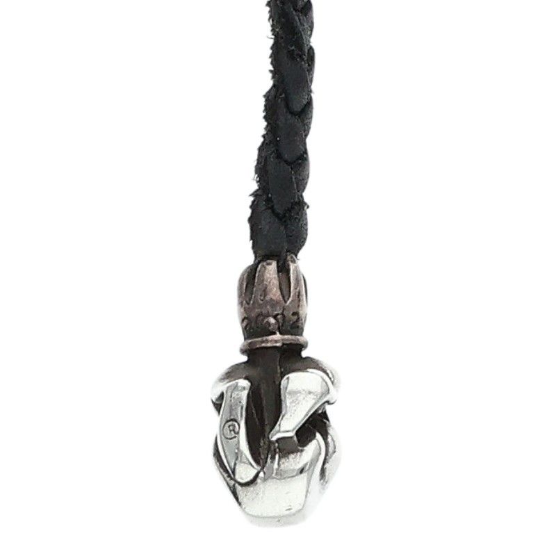 Chrome Hearts Leather Braid Lip and Tan Silver Necklace — view 2