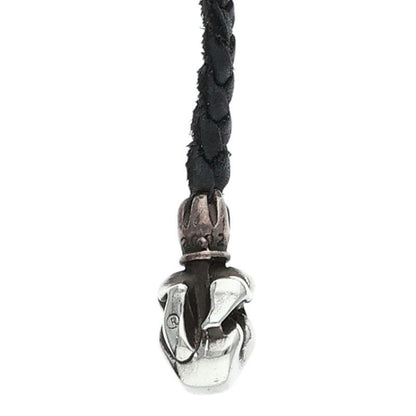 Chrome Hearts Leather Braid Lip and Tan Silver Necklace — view 2