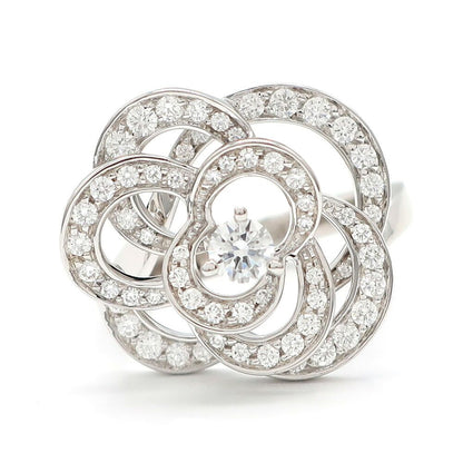 Chanel Ten Ring Camellia Diamond 750 18K White Gold