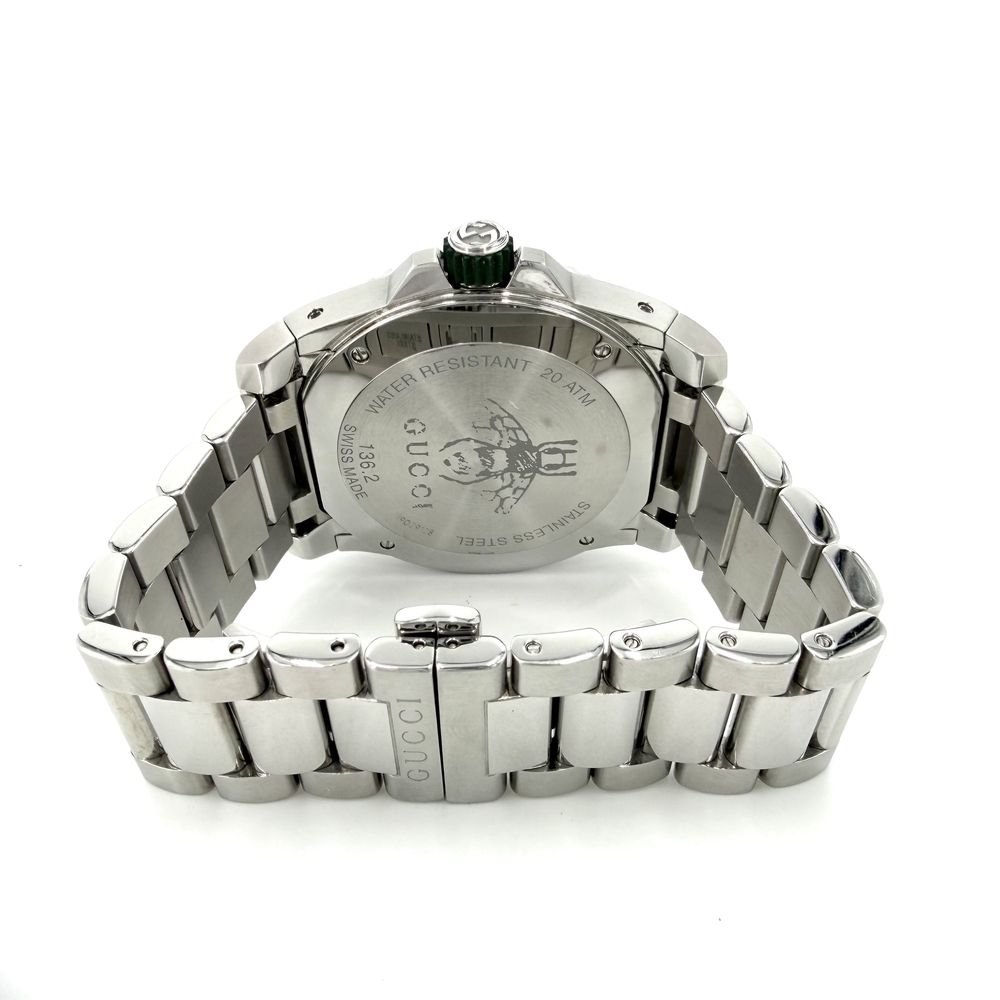 Gucci Watch Date Dive Quartz Green Dial Stainless Steel Silver — view 3