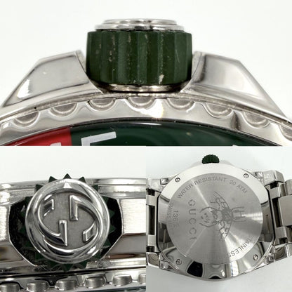 Gucci Watch Date Dive Quartz Green Dial Stainless Steel Silver — view 6