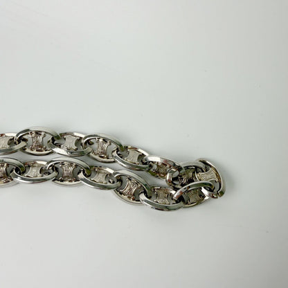 Celine Vintage Triomphe Chain Belt Plated Silver — view 7