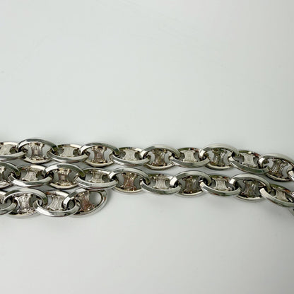 Celine Vintage Triomphe Chain Belt Plated Silver — view 6