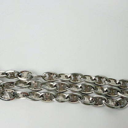 Celine Vintage Triomphe Chain Belt Plated Silver — view 5