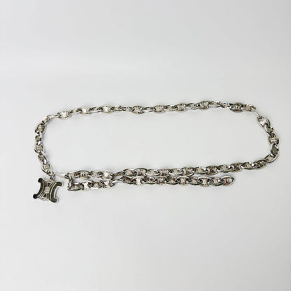 Celine Vintage Triomphe Chain Belt Plated Silver — view 2