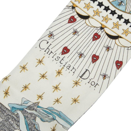 Dior Mizza Tarot Etoile Star Scarf White Multicolor Silk — view 2