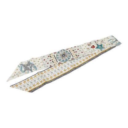 Dior Mizza Tarot Etoile Star Scarf White Multicolor Silk