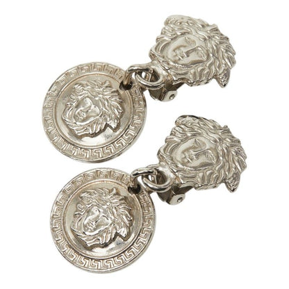 Versace Medusa Logo Earrings Silver Metal