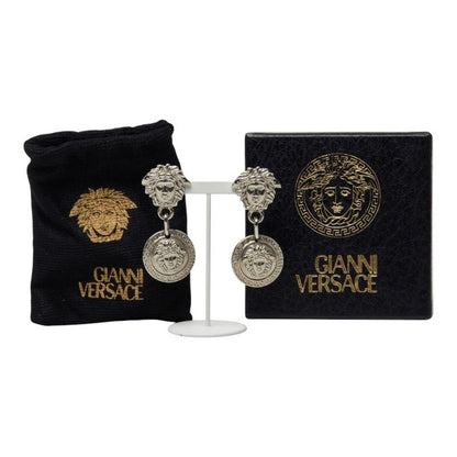 Versace Medusa Logo Earrings Silver Metal — view 5