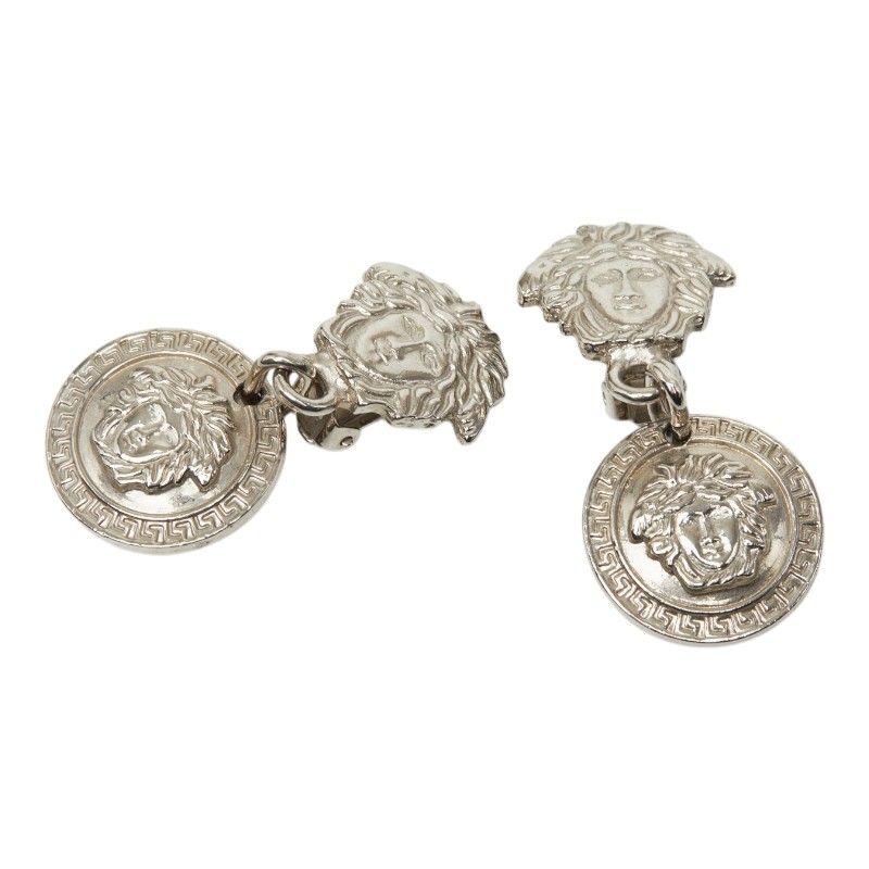 Versace Medusa Logo Earrings Silver Metal — view 2
