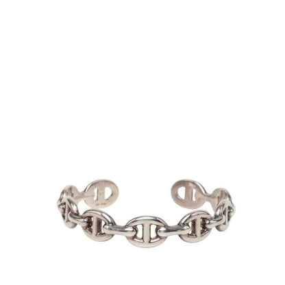 Hermes Chaine D'Ancre Enchainee ST Bangle Silver Bracelet
