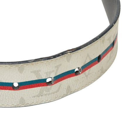 Louis Vuitton Monogram Ceintur Belt 85 34 Blanc White Gray Navy Leather — view 5