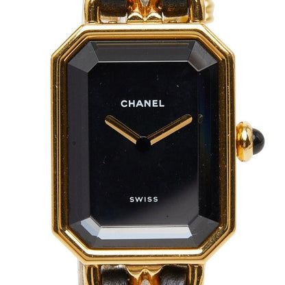 Chanel Premiere M-w Black Gold Plated Leather Onyx