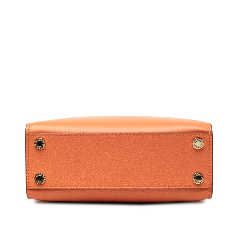 Bvlgari Logo 2-Way Shoulder Bag Orange Leather — view 3