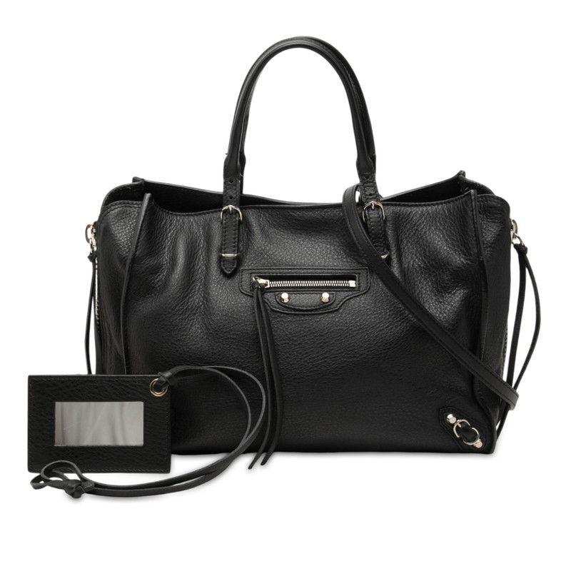 Balenciaga Paper A6 2-Way Shoulder Bag Black Leather — view 8