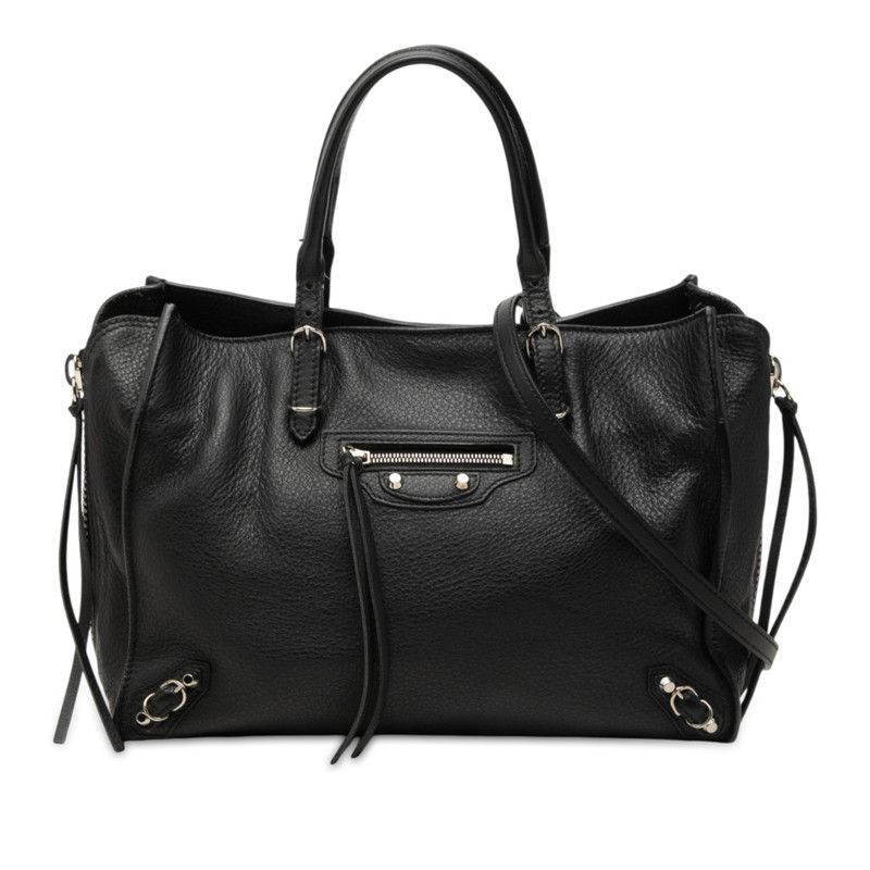 Balenciaga Paper A6 2-Way Shoulder Bag Black Leather