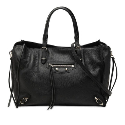 Balenciaga Paper A6 2-Way Shoulder Bag Black Leather