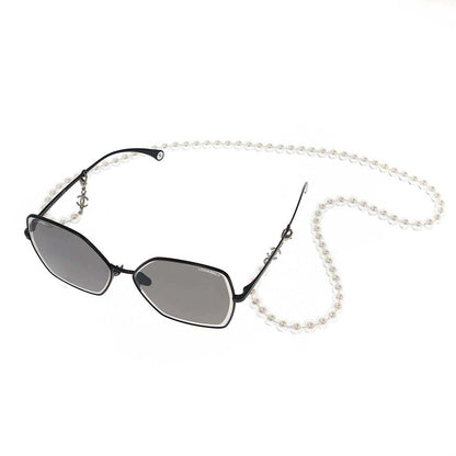 Chanel Pearl Code Butterfly Frame Sunglasses Black 59 Eyewear
