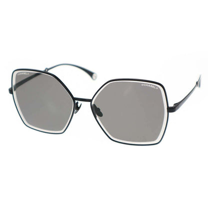 Chanel Pearl Code Butterfly Frame Sunglasses Black 59 Eyewear — view 2