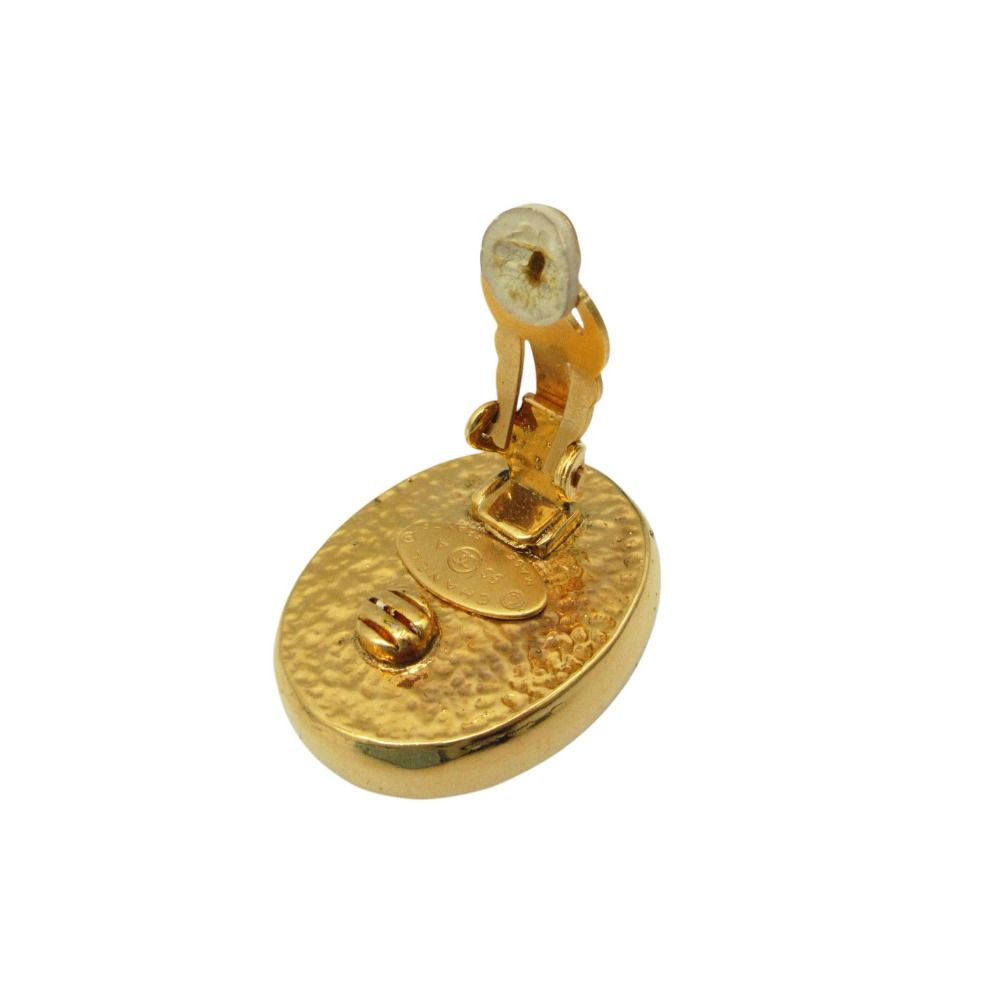 Chanel Single Earring Gripoix CC Logo Green — view 5