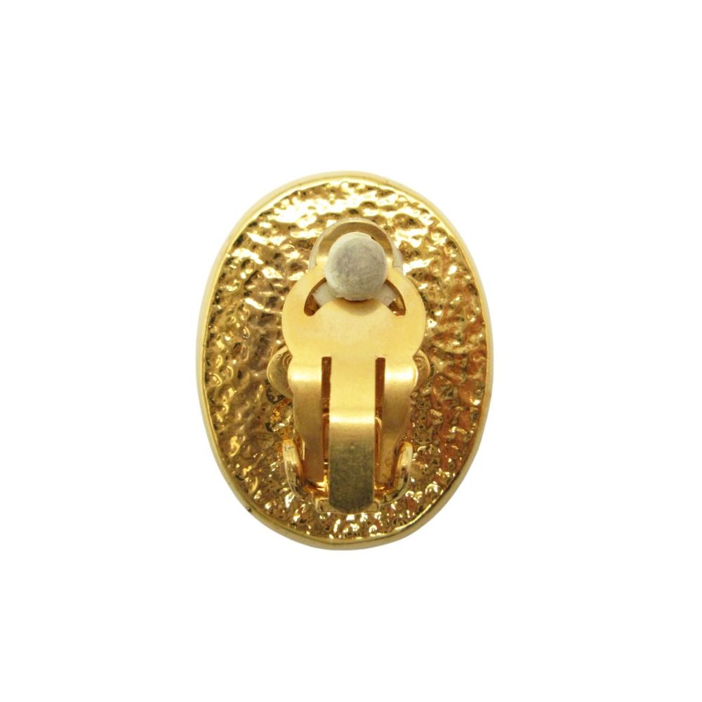 Chanel Single Earring Gripoix CC Logo Green — view 2