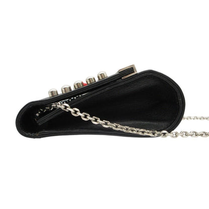 Fendi Shoulder Bag Vitello Elite Leather Monster Clutch Chain Black — view 4