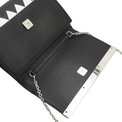 Fendi Shoulder Bag Vitello Elite Leather Monster Clutch Chain Black — view 6