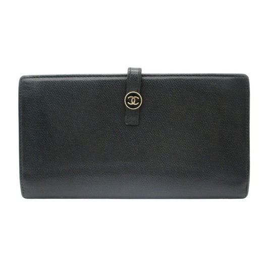 Chanel Wallet CC Logo Button Hook Black
