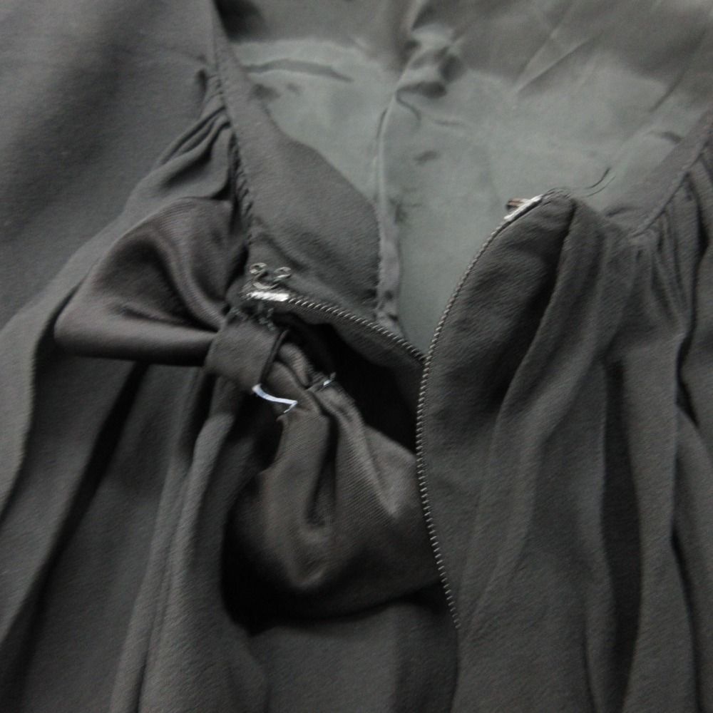 Dolce & Gabbana Dress Ribbon Silk Vintage Sleeveless Mini Chiffon Black — view 5