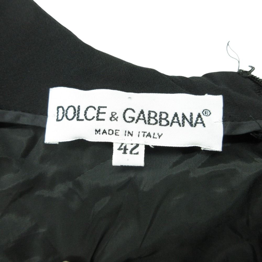 Dolce & Gabbana Dress Ribbon Silk Vintage Sleeveless Mini Chiffon Black — view 6