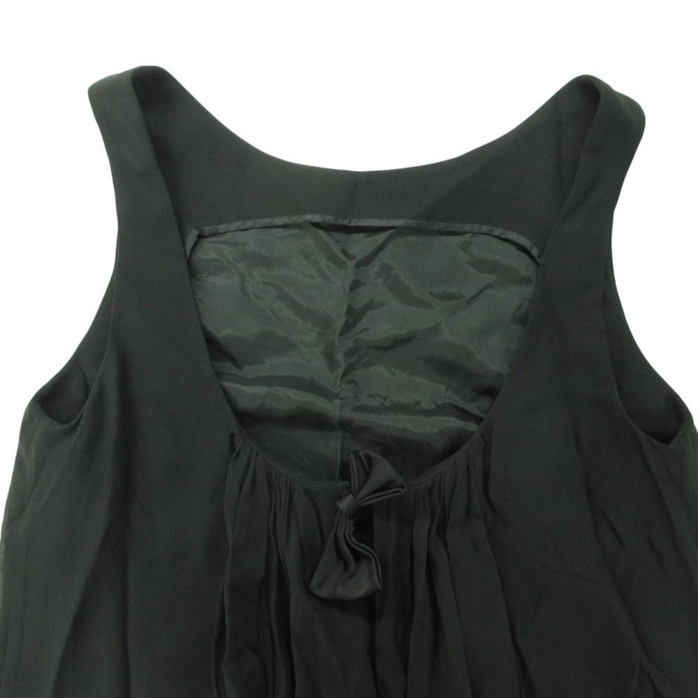 Dolce & Gabbana Dress Ribbon Silk Vintage Sleeveless Mini Chiffon Black — view 3