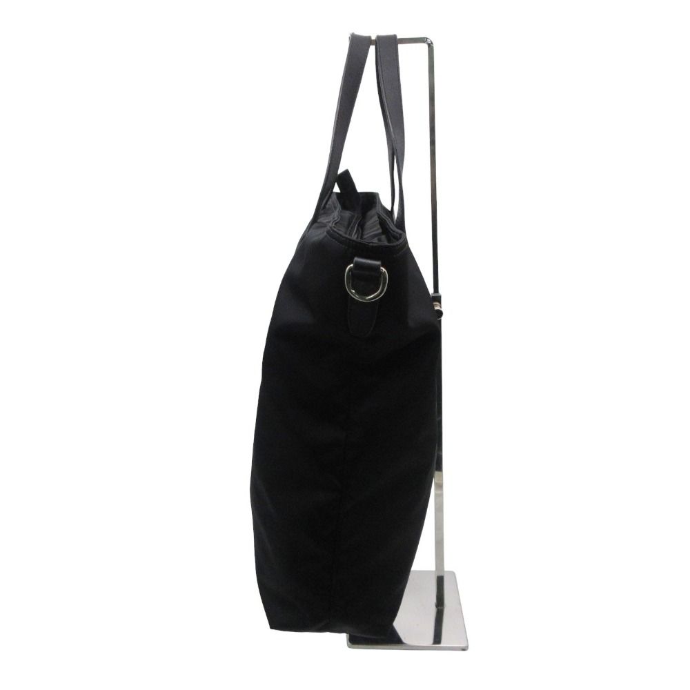 Prada Tote Bag Triangle Logo Nylon 2-Way Purse Black — view 3