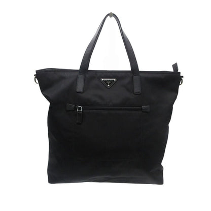 Prada Tote Bag Triangle Logo Nylon 2-Way Purse Black