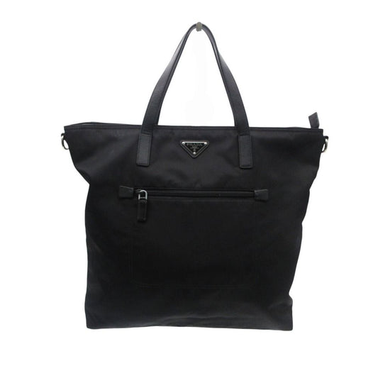 Prada Tote Bag Triangle Logo Nylon 2-Way Purse Black