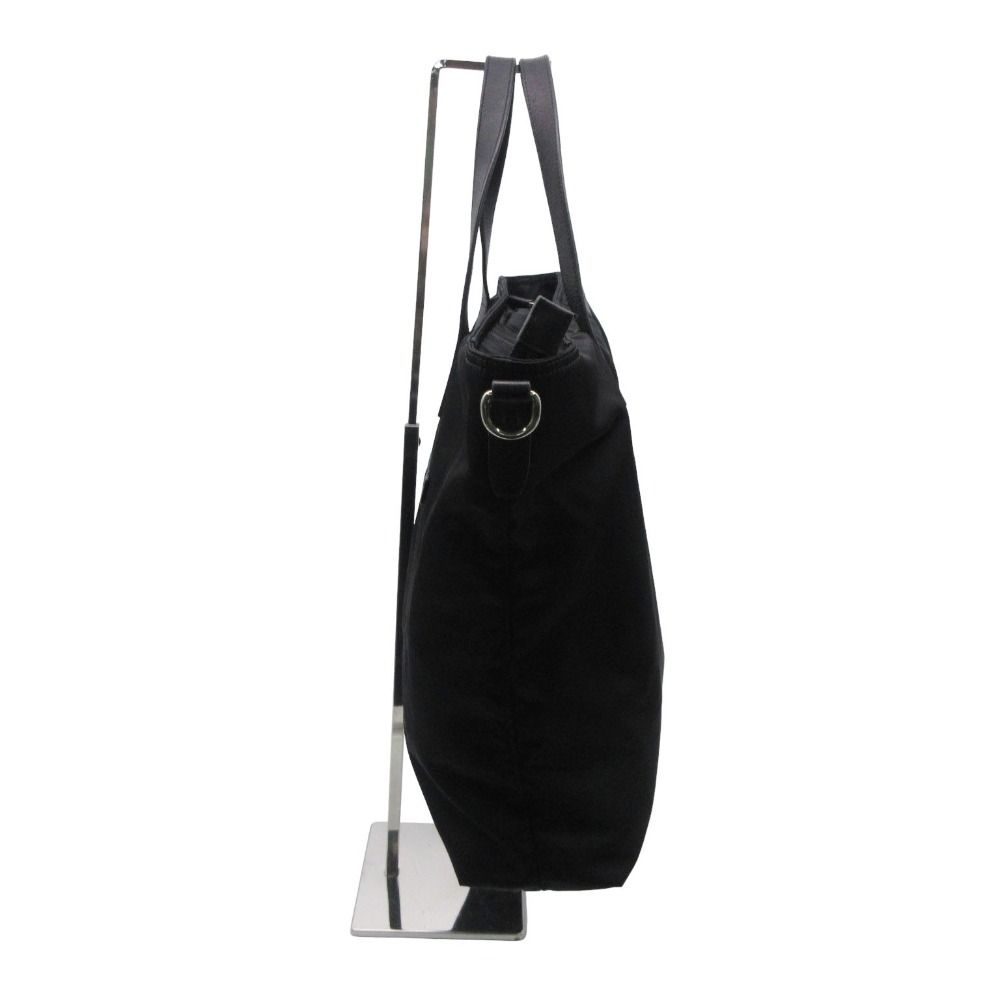 Prada Tote Bag Triangle Logo Nylon 2-Way Purse Black — view 4