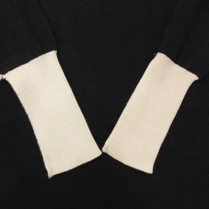 Chanel Dress Bicolor Long Sleeve Scottish Knee Length Rib Cotton Drop Woolder — view 6