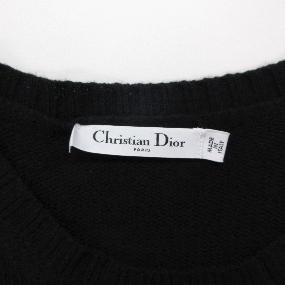 Dior Christian Sanfal Cashmere Sweater Top Dragon Embroidery Black — view 3